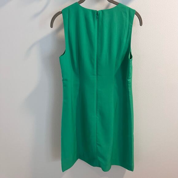 NWT J.Crew Green Sleeveless V-neck Shift Dress Size 4P - Picture 6 of 9